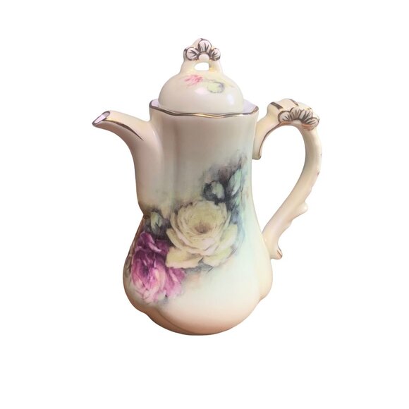 Vintage Porcelain Mini Teapot with Floral Design Made in China 4.5 Inches Tall - Picture 1 of 11